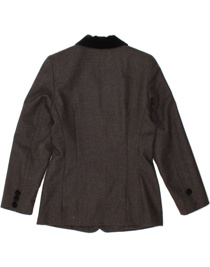 VINTAGE Womens 5 Button Blazer Jacket IT 42 Medium Grey Virgin Wool Vintage Vintage and Second-Hand Vintage from Messina Hembry 