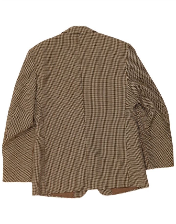 Bersani Herre 2-knaps blazerjakke UK 40 Large Brown Houndstooth Polyester