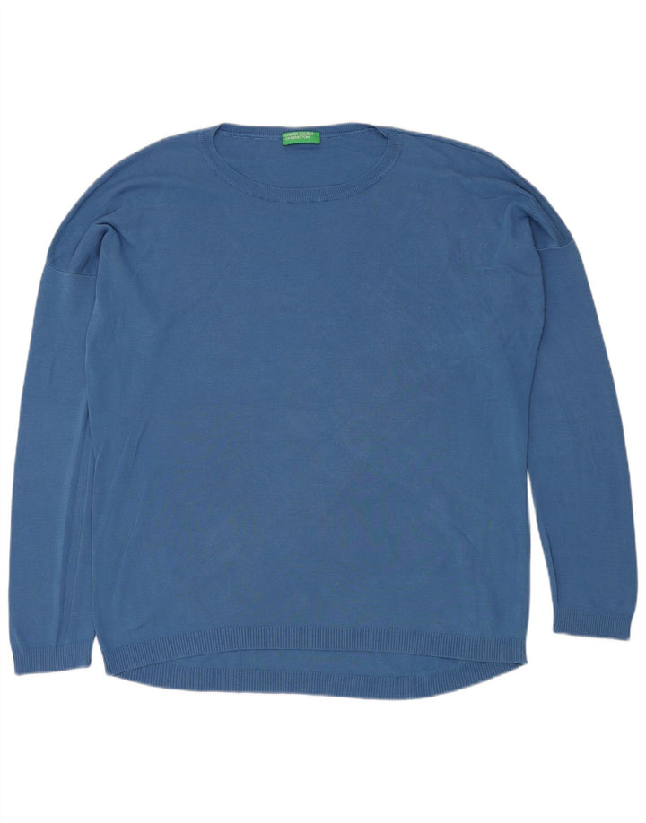 BENETTON Herre sweater med rund hals XL Blå