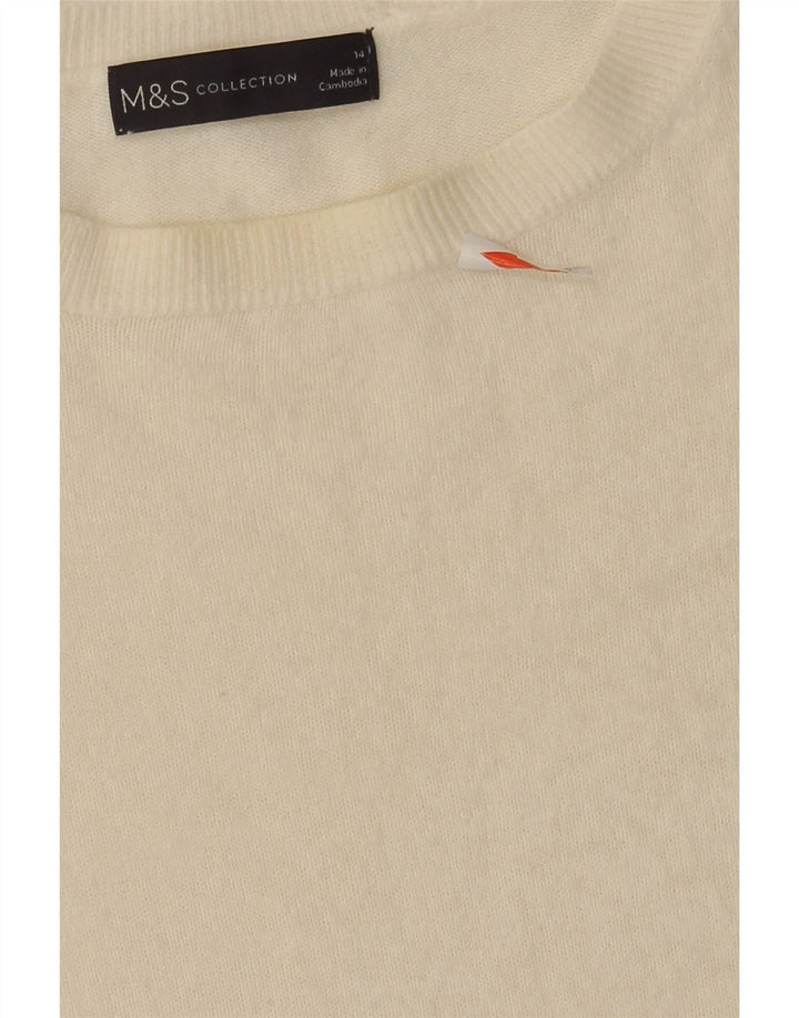 Marks & Spencer Dame sweater med rund hals DK 14 Medium Off White
