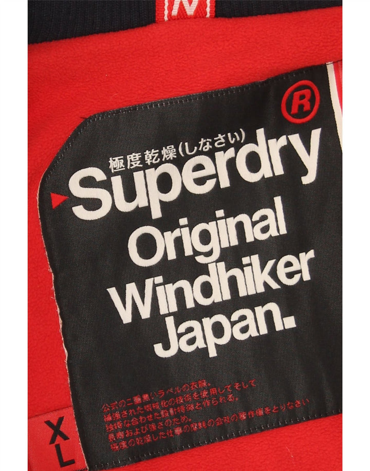 Superdry Windhiker Graphic Windbreaker Jacket UK 42 XL Marineblå