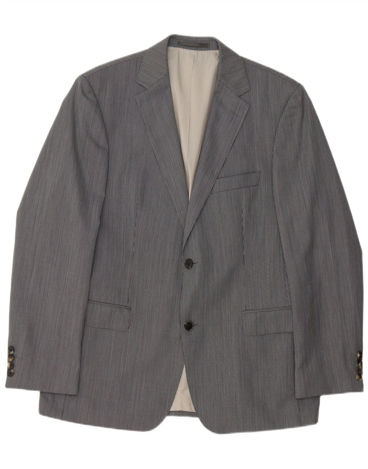 Hugo Boss Herre 2-knaps blazerjakke EU 52 XL Grå nålestribet jomfruuld