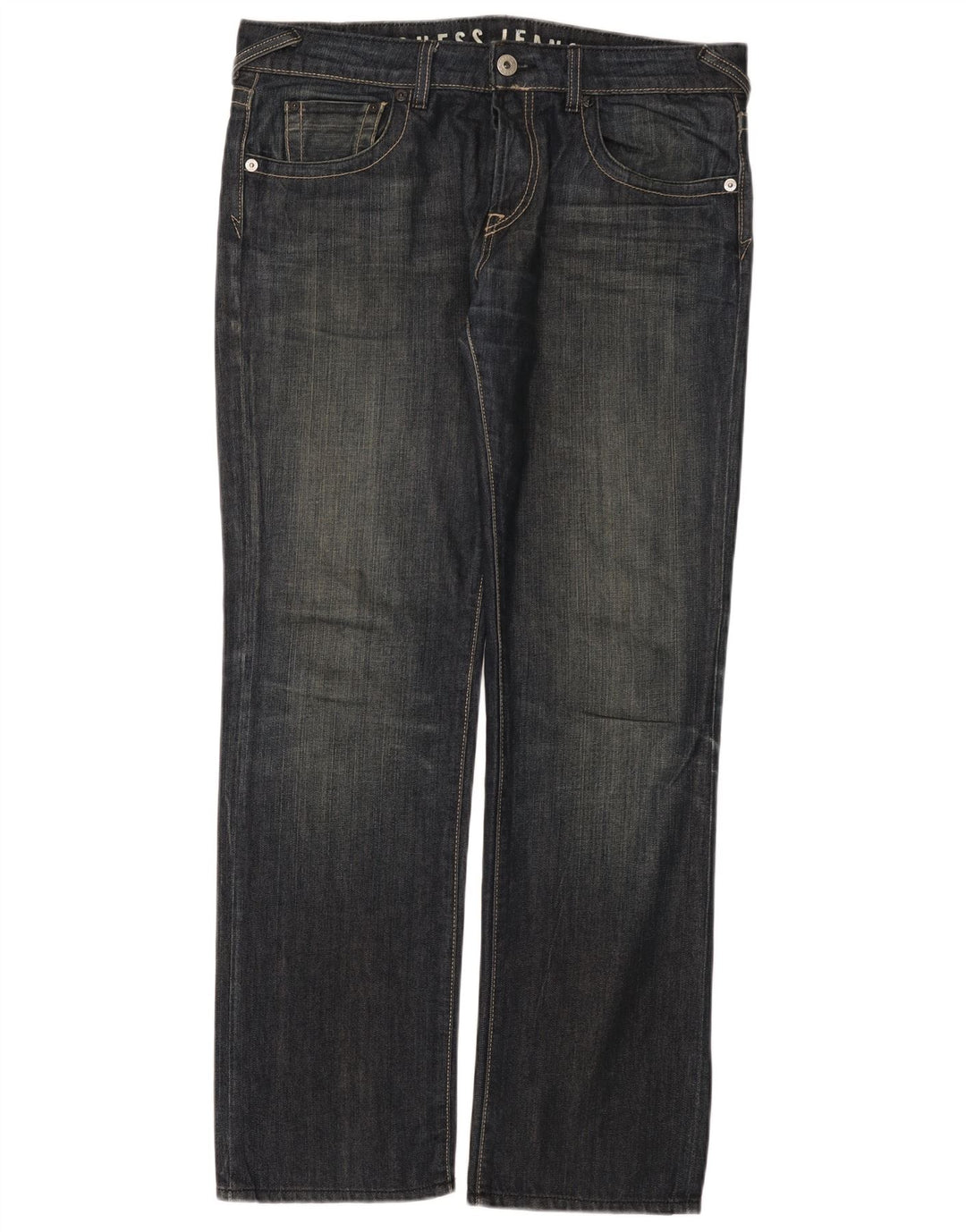 Guess Straight Jeans til mænd W36 L33 Blå Bomuld