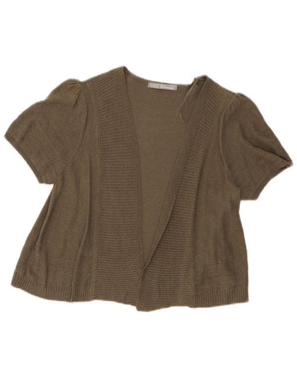 Marks & Spencer kortærmet cardigantrøje til kvinder UK 14 Medium Khaki