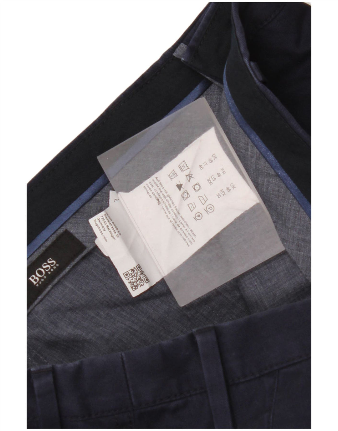 HUGO BOSS Slim Chino-bukser til mænd IT 46 Small W32 L32 Marineblå Bomuld