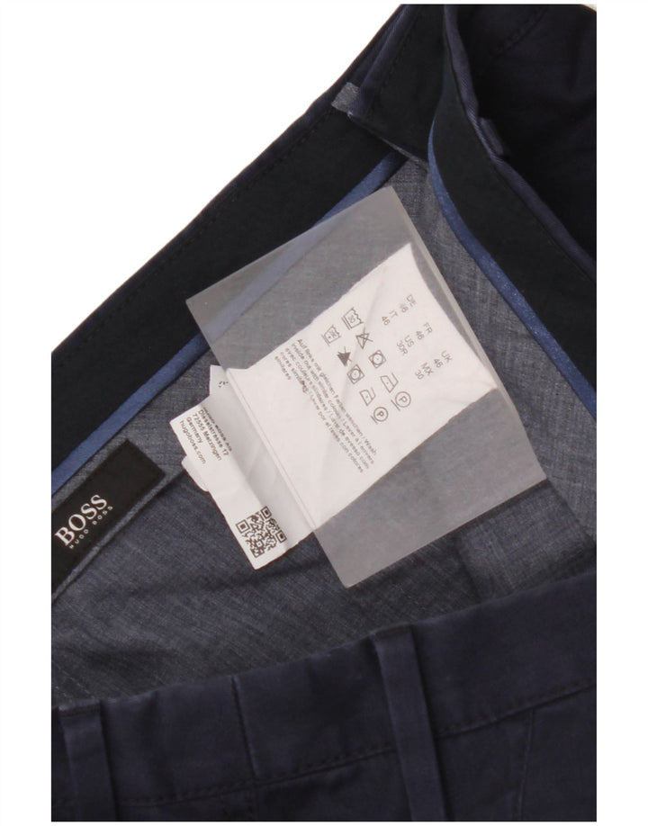 HUGO BOSS Slim Chino-bukser til mænd IT 46 Small W32 L32 Marineblå Bomuld