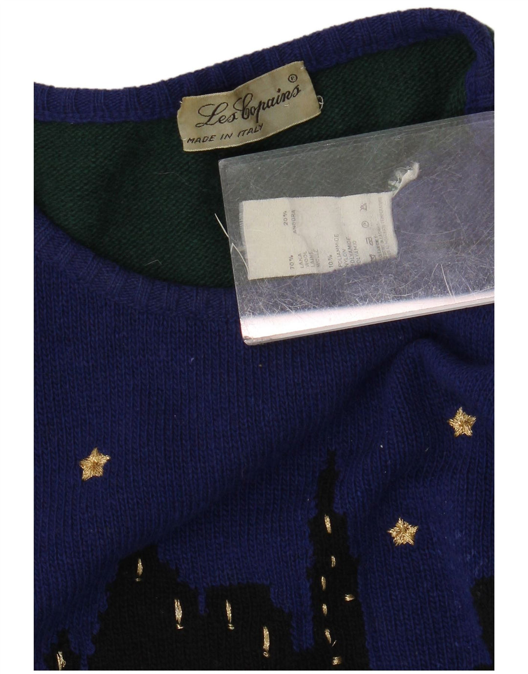 LES COPAINS Dame sweater med rund hals DK 18 XL Grøn Colourblock