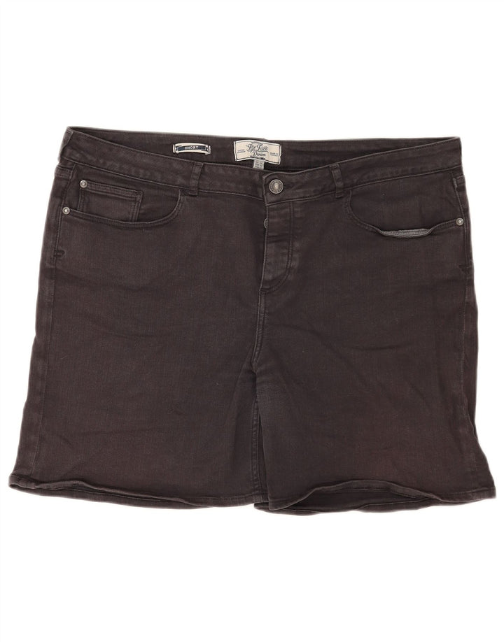 Fat Face Dame Denim Shorts UK 16 Large W38 Black Bomuld