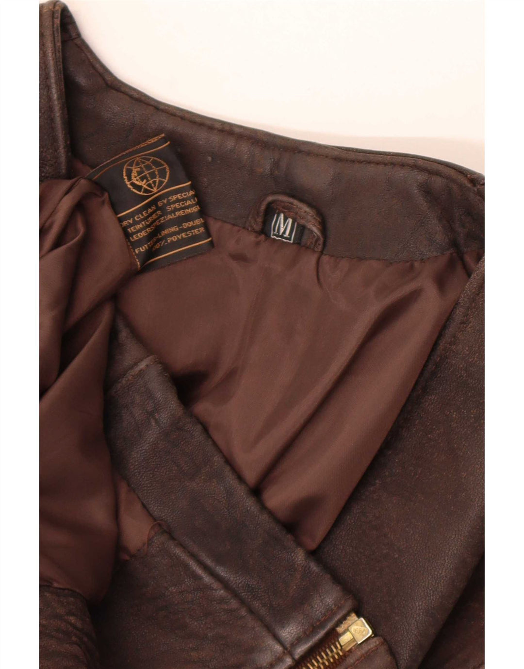 Vintage Herre Læder Gilet UK 38 Medium Brown