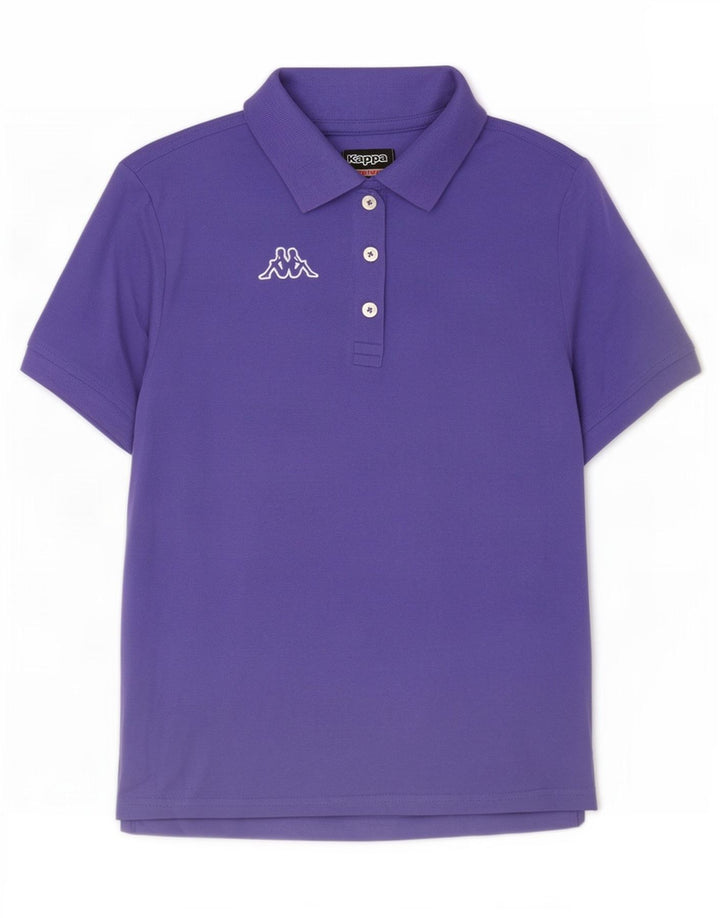 Kappa Dame Polo Shirt UK 12 Medium Lilla Bomuld