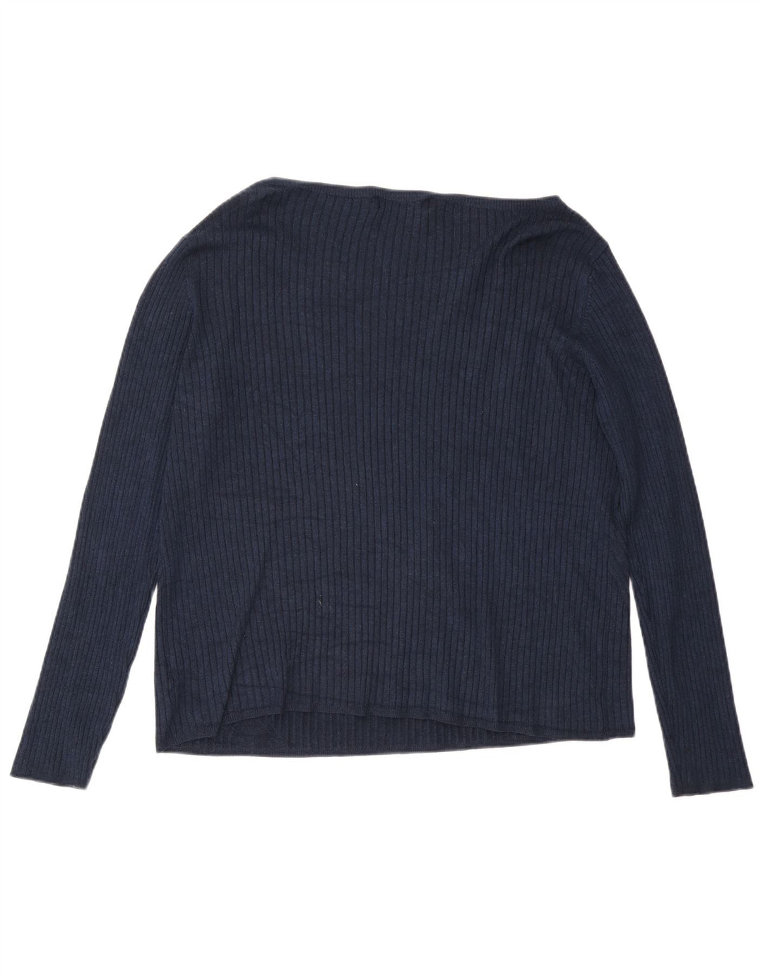 Marks & Spencer Dame Top Langærmet UK 24 4XL Navy Blue Viscose