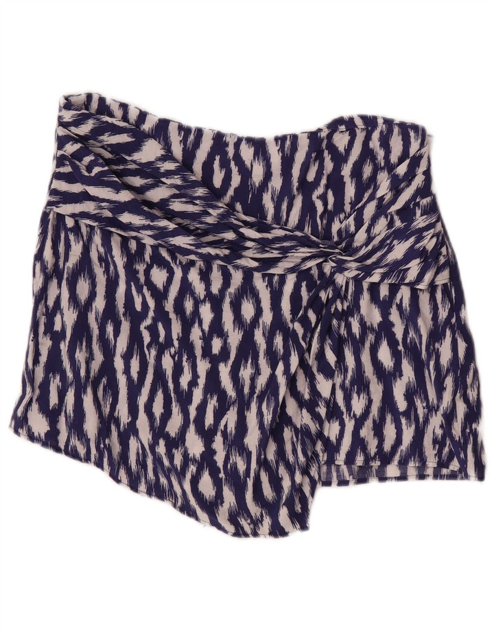 Zara Dame Skort Large W30 Lilla Ikat Viscose