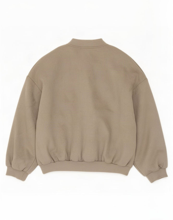 Zara Womens Oversized Bomber Jacket UK 10 Small Grå Polyester