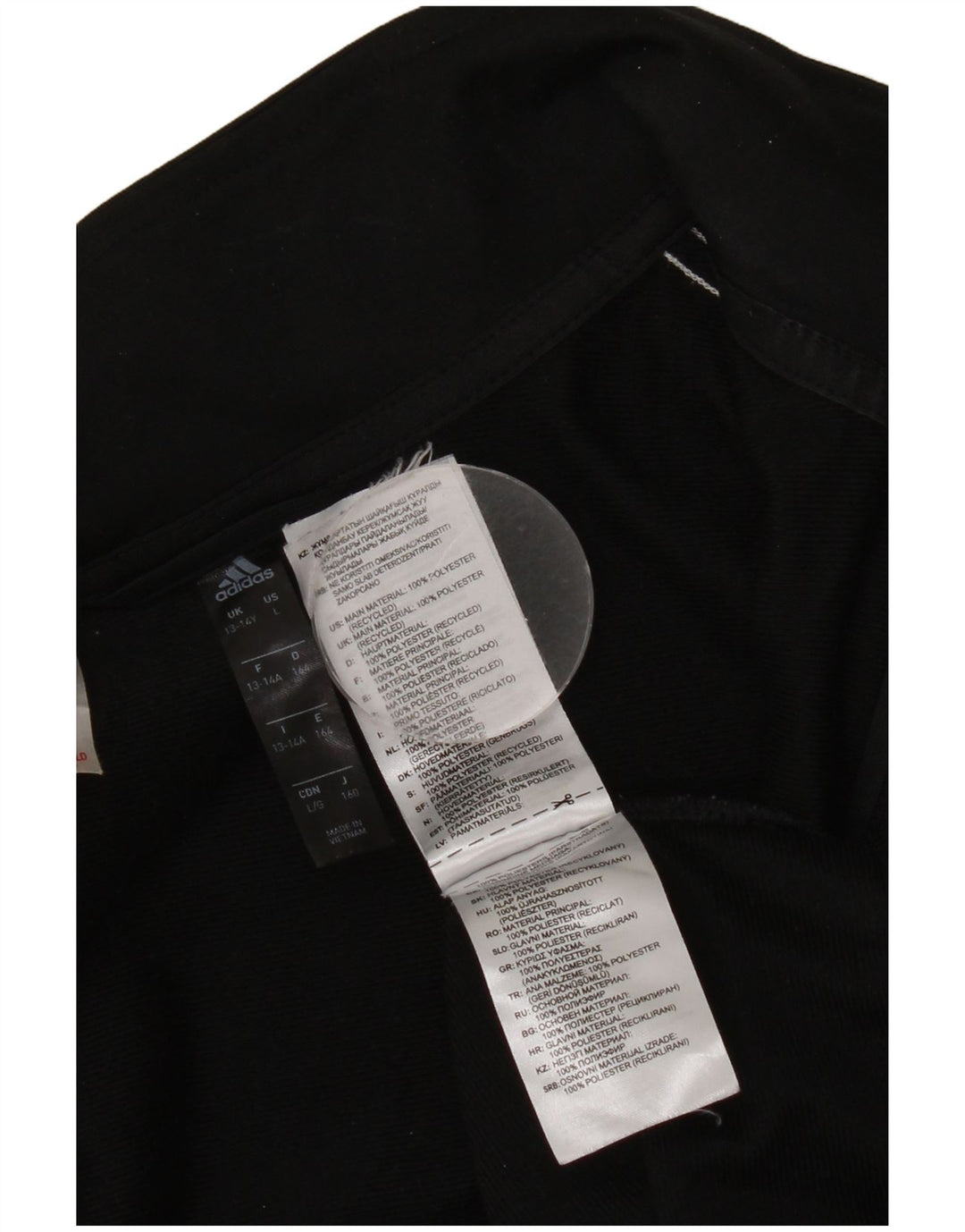 Adidas Boys Aeroready Tracksuit Topjakke 13-14 År Sort Polyester