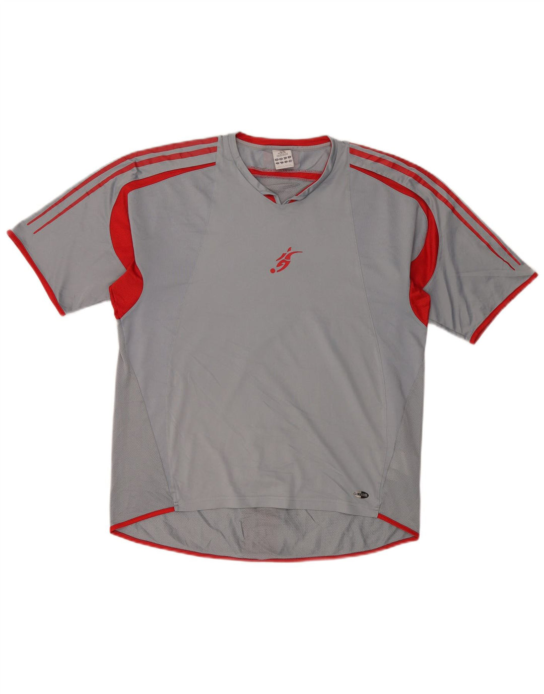 Adidas Herre Climacool T-Shirt Top Medium Grey Colourblock Polyester