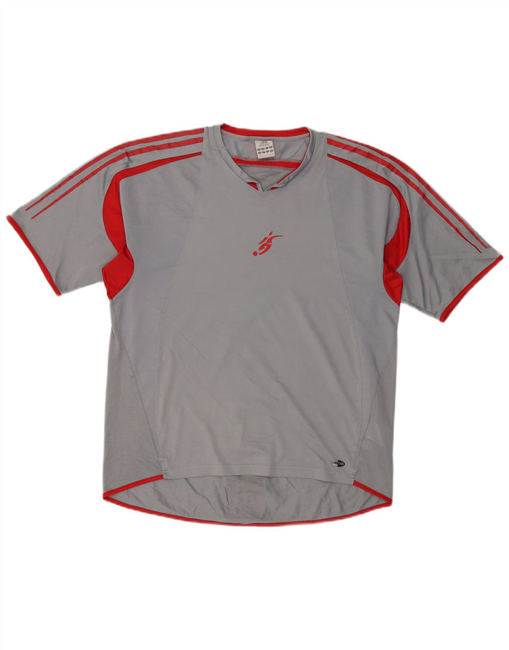 Adidas Herre Climacool T-Shirt Top Medium Grey Colourblock Polyester