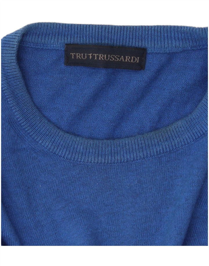 Trussardi Herre sweater med rund hals XL Blå