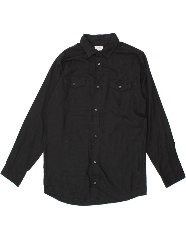 IZOD Boys Shirt 15-16 Years 2XL Black Cotton Vintage Izod and Second-Hand Izod from Messina Hembry 