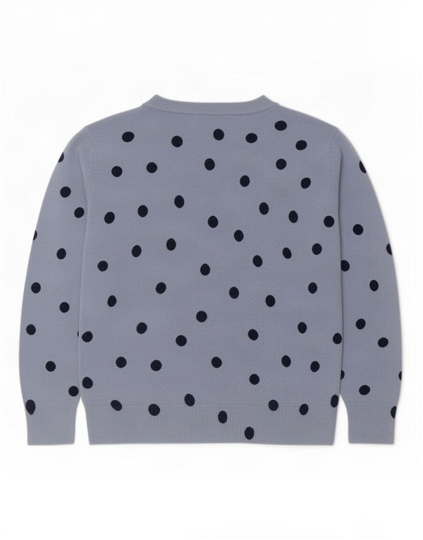 Marks & Spencer Dame Boat Neck Jumper Sweater UK 10 Small Blue Polka Dot