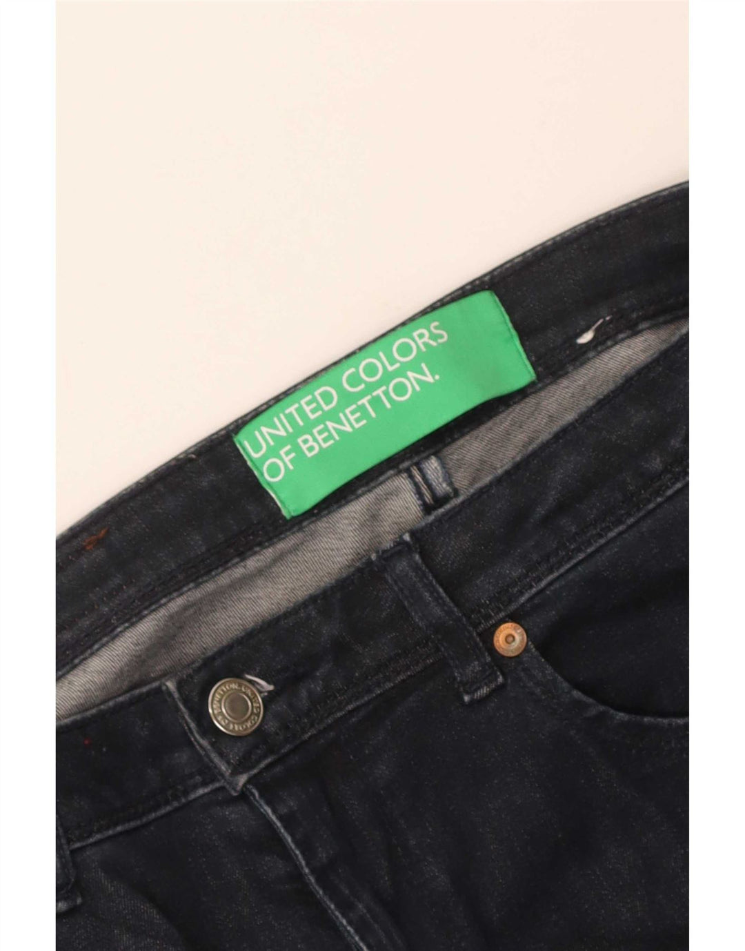 Benetton Dame Bootcut Jeans W30 L34 Marineblå