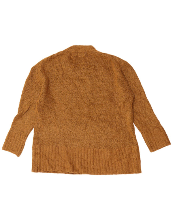Zara Dame Oversized Crew Neck Jumper Sweater UK 10 Small Khaki