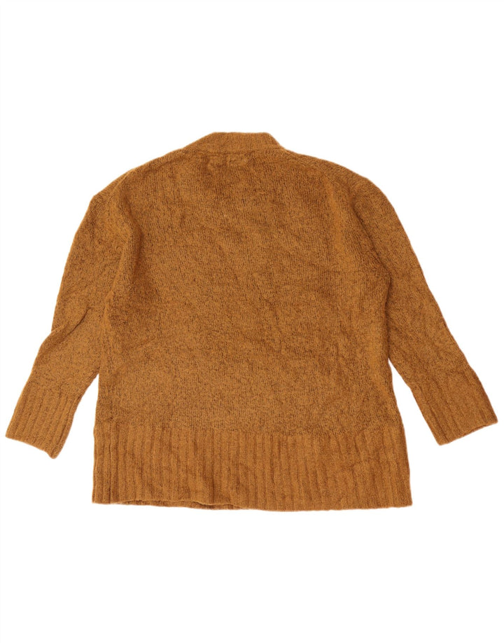 Zara Dame Oversized Crew Neck Jumper Sweater UK 10 Small Khaki
