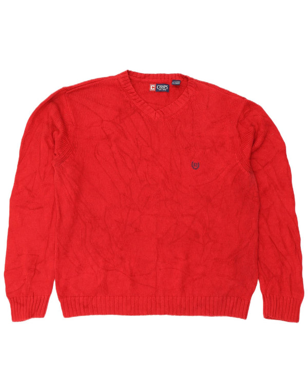 Chaps Herre Regular Fit V-hals sweater XL Rød Bomuld