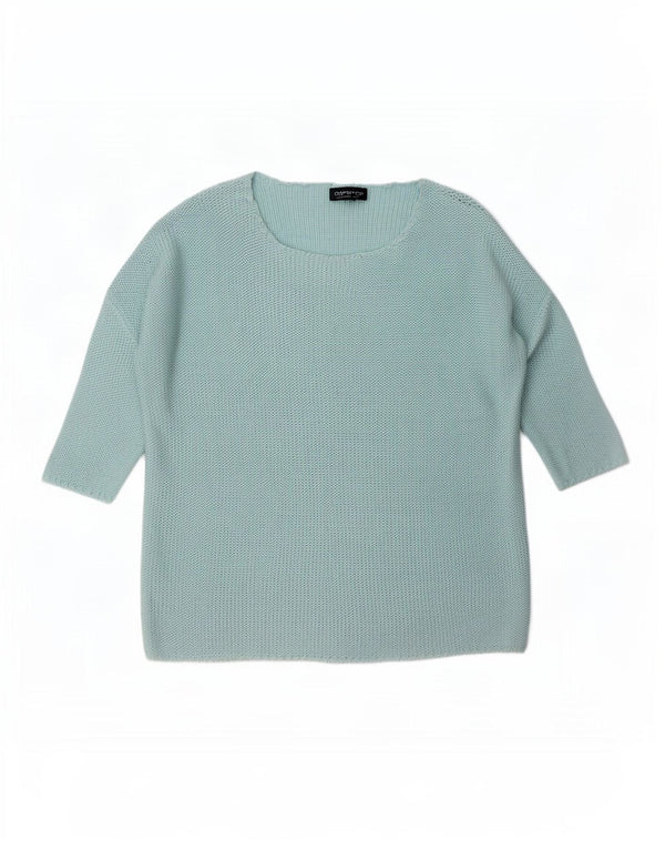 Topshop Womens 3/4 Sleeve Boat Neck Jumper Sweater UK 10 Small Blue