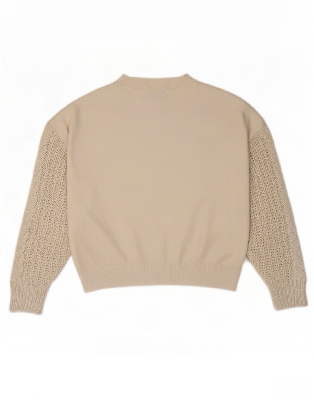 Zara Dame Oversized Crew Neck Jumper Sweater UK 10 Small White