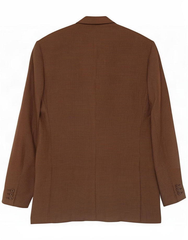 Marks & Spencer Herre 3-knaps blazerjakke UK 40 Medium Brown Houndstooth
