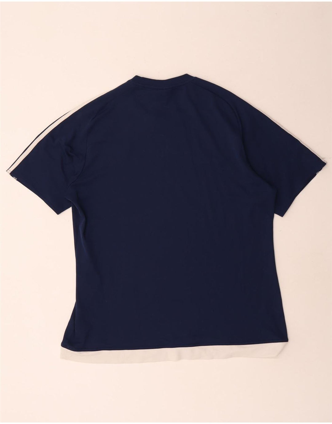 Adidas Herre Climalite T-Shirt Top Stor Marineblå Colourblock Polyester