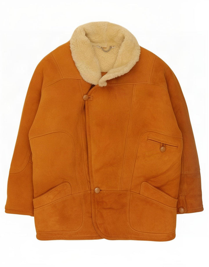 Vintage Herre Shearling Jacket IT 50 Large Beige