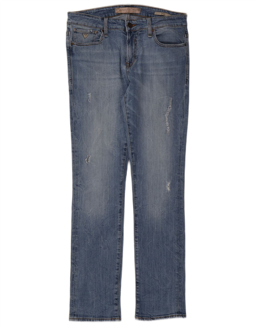 Guess Mænd Distressed Skinny Jeans W33 L33 Blå Bomuld