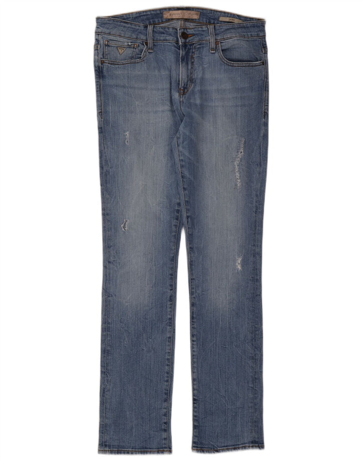 Guess Mænd Distressed Skinny Jeans W33 L33 Blå Bomuld