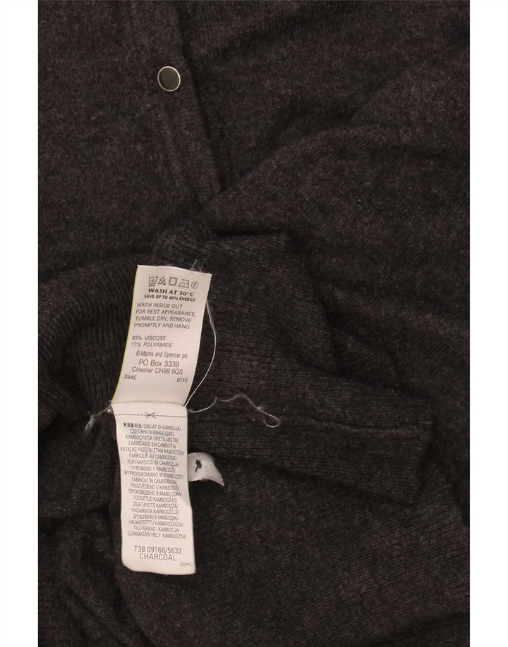 Marks & Spencer Dame Cardigan Sweater UK 14 Medium Grey Viscose
