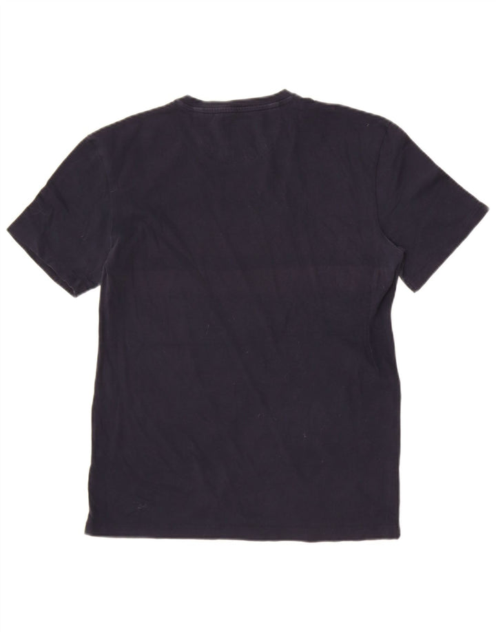 Zara Herre Slim Fit T-Shirt Top Medium Navyblå Bomuld
