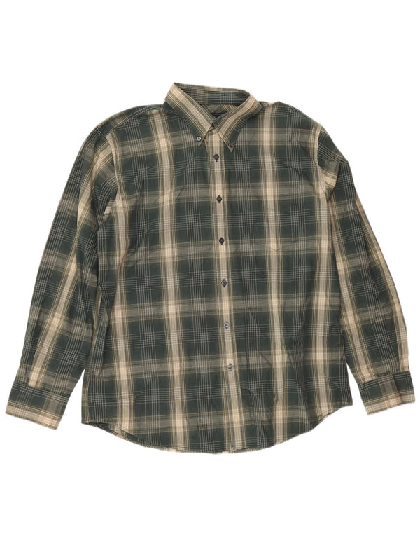 DOCKERS Herreskjorte str. 16 16 1/2 Stor Grøn Plaid Bomuld