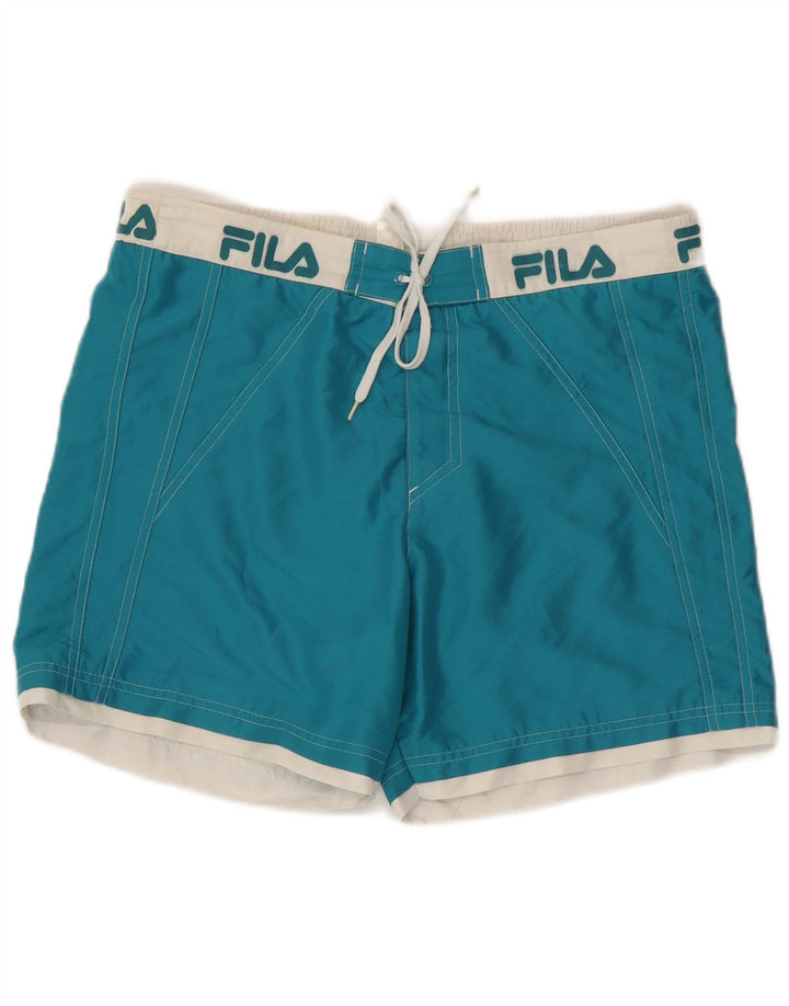 Fila Herre grafiske svømmeshorts Medium Blue Colourblock Polyester