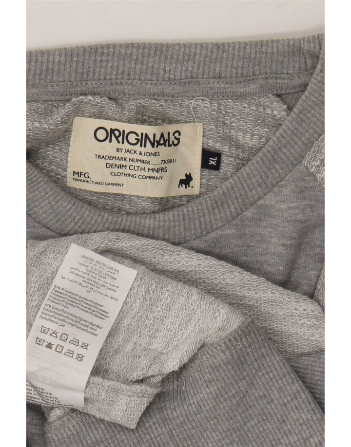 Jack & Jones Sweatshirt til mænd XL Grå Flecked Polyester