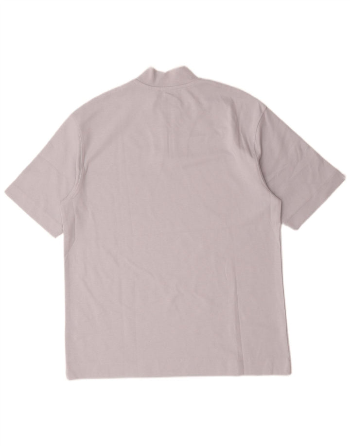 Zara T-shirt med lynlås til mænd, mellemblå bomuld