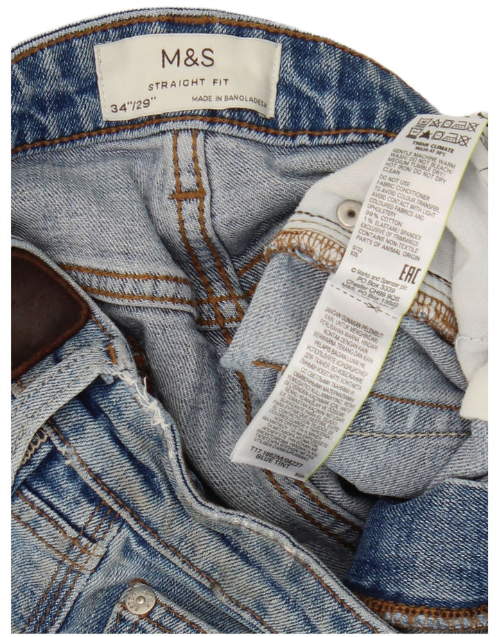 Marks & Spencer Herre Denim Shorts W34 Large Blue Cotton