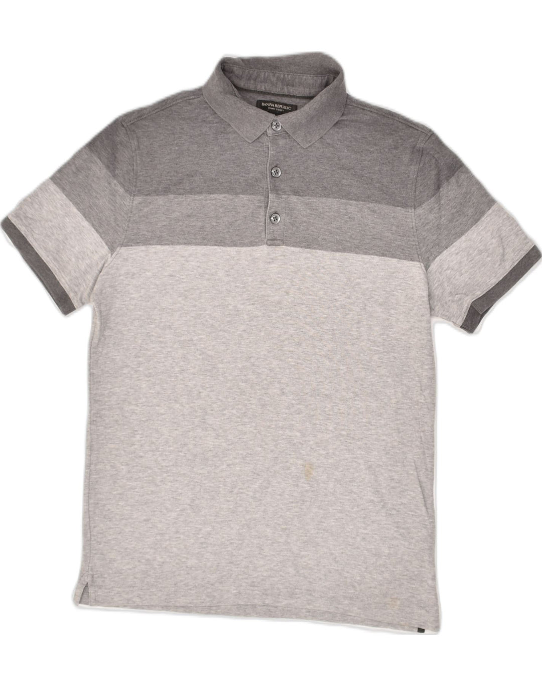 BANANA REPUBLIC Mens Polo Shirt Small Grey Colourblock Cotton | Vintage Banana Republic | Thrift | Second-Hand Banana Republic | Used Clothing | Messina Hembry 