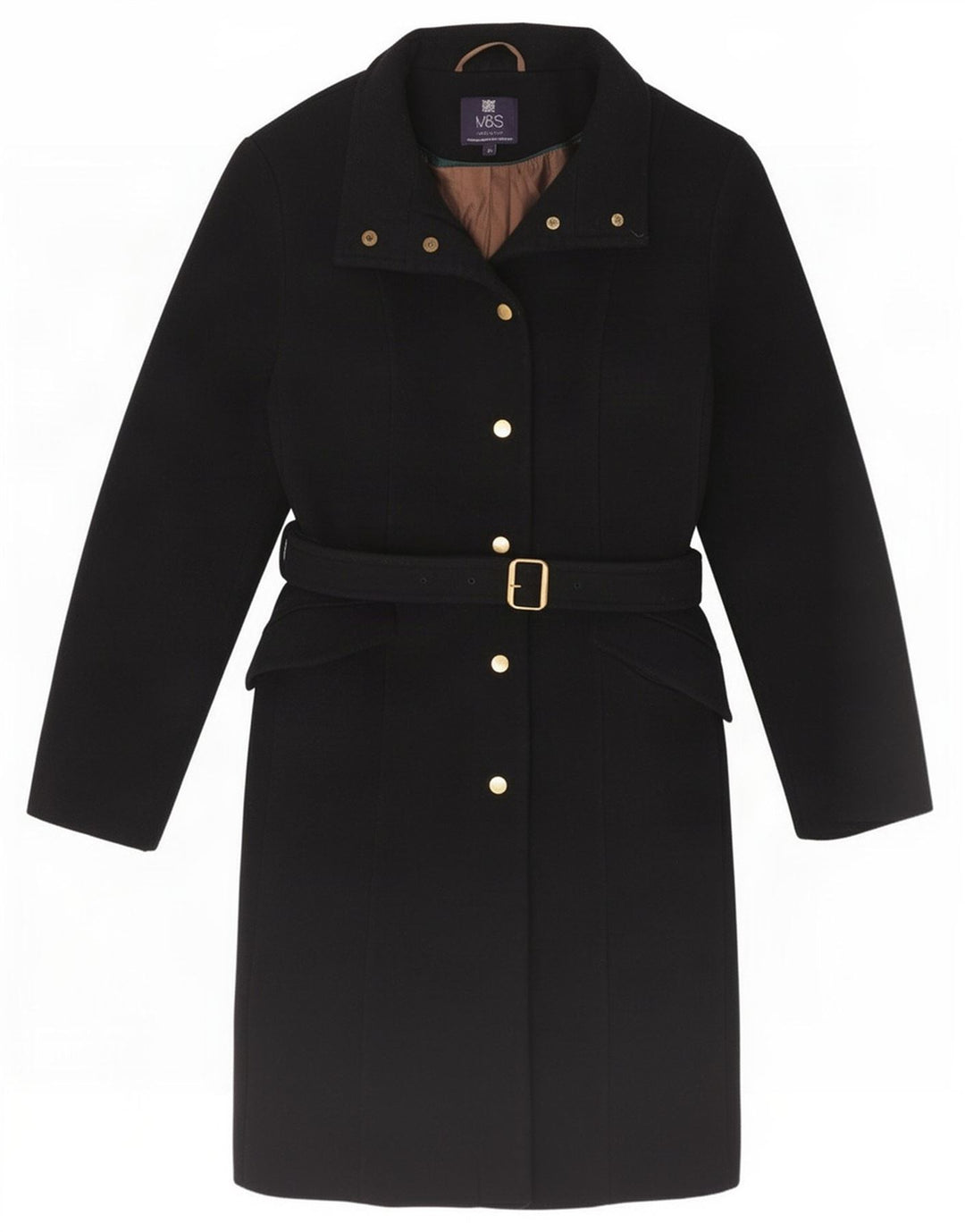 Marks & Spencer Dame Overfrakke UK 14 Medium Sort Uld