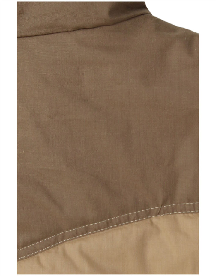 Anzi Besson Herre Polstret Gilet IT 50 Stor Beige Colourblock Bomuld