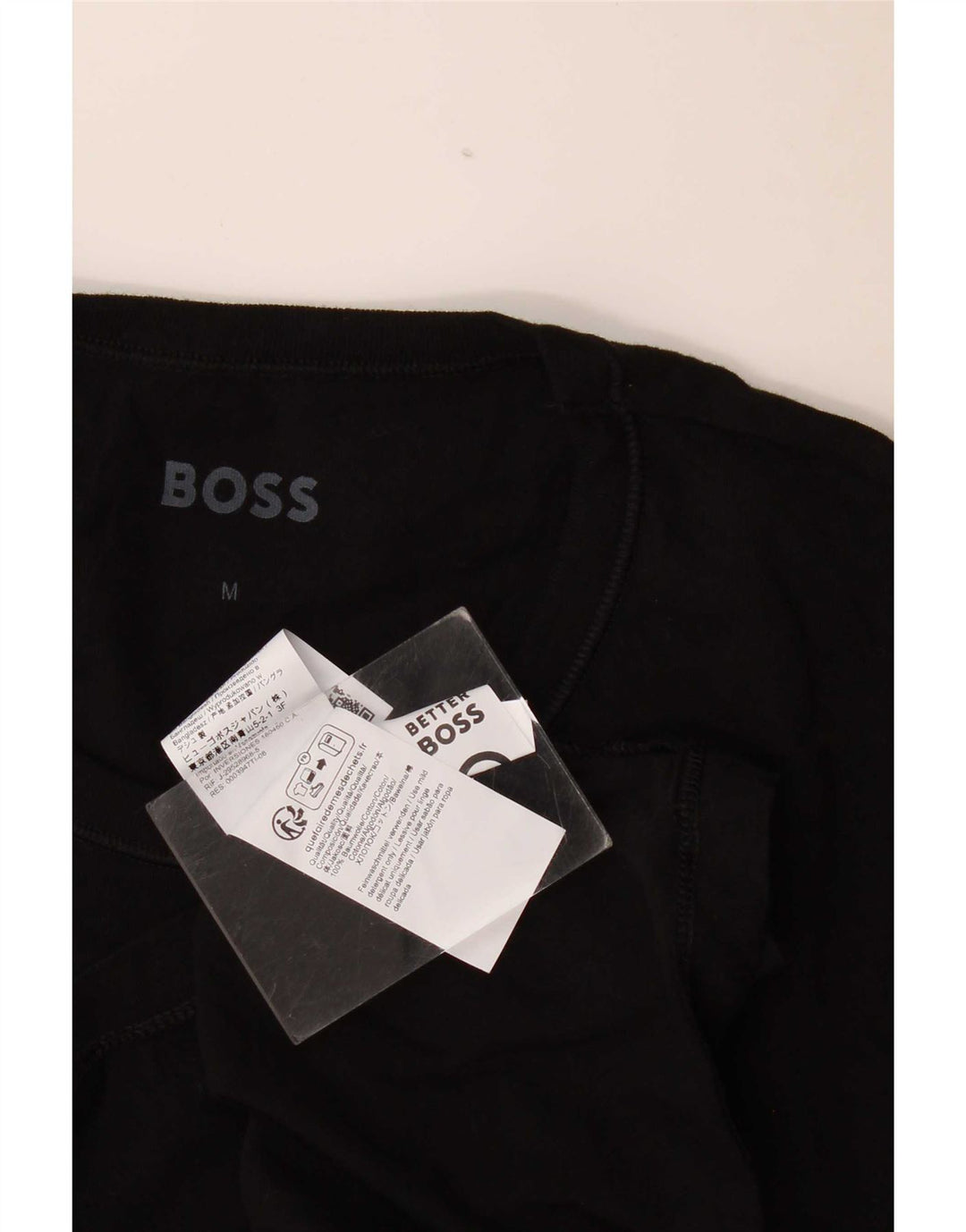 Hugo Boss Herre Slim Fit T-Shirt Top Medium Sort Bomuld