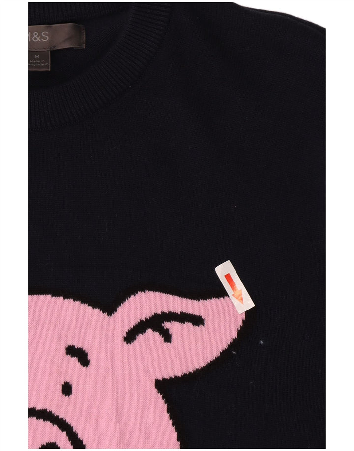 Marks & Spencer Herre sweater med rund hals, medium marineblå dyreprint
