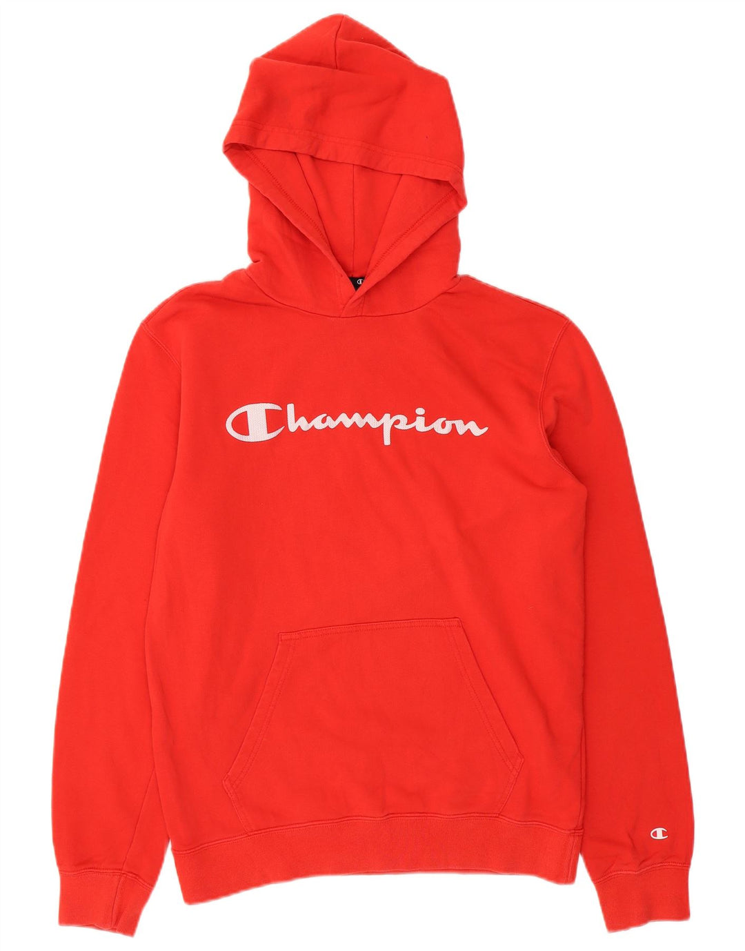 CHAMPION Mens Graphic Hoodie Jumper Large Red Cotton