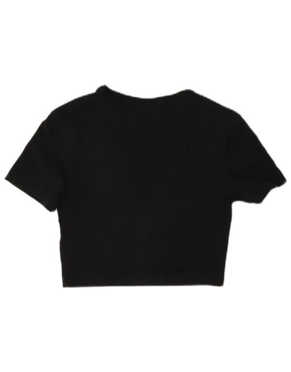 Nike Womens Crop Graphic T-Shirt Top UK 6 XS Sort