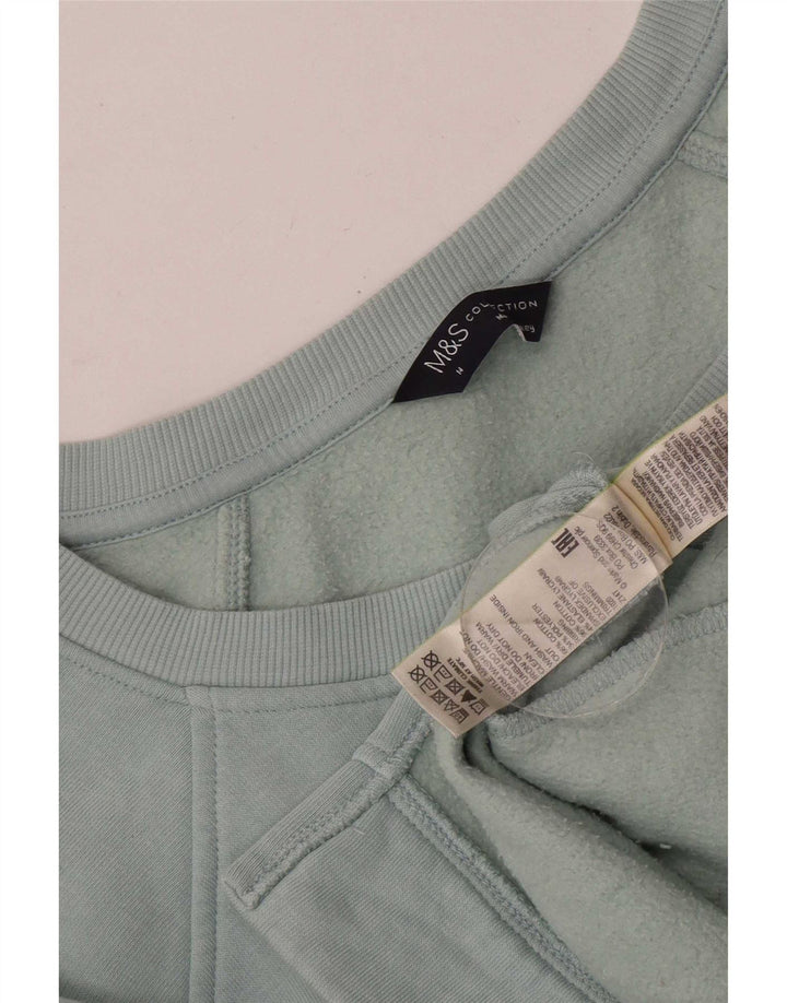 Marks & Spencer Dame Longline Sweatshirt Jumper UK 14 Medium Blue Cotton