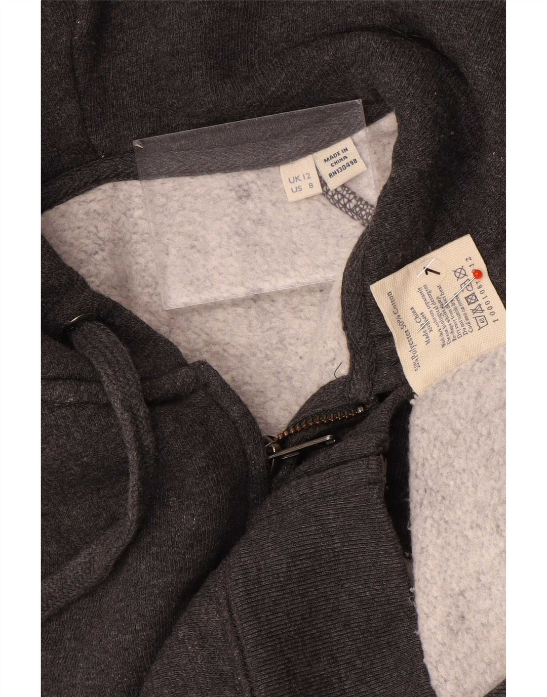 Jack Wills Dame Hættetrøje Sweater UK 12 Medium Grå Bomuld